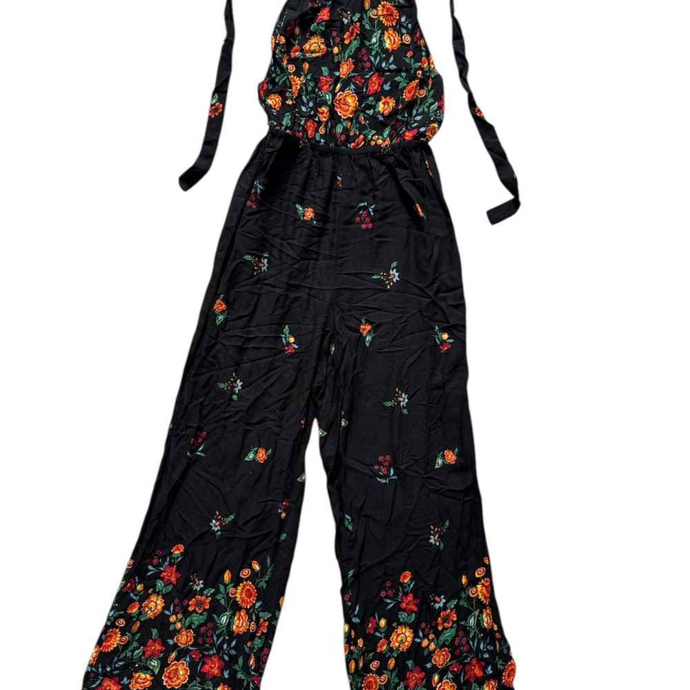 Floral Black Jumpsuit